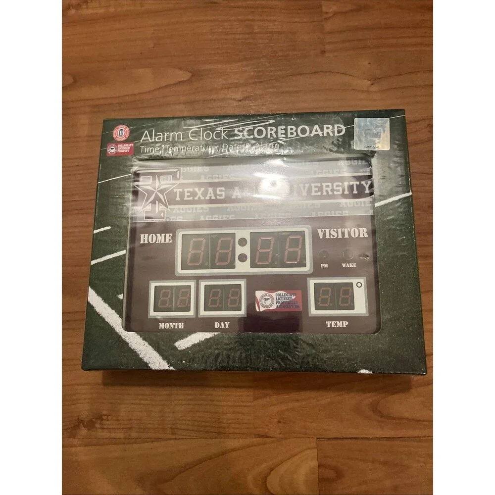 Texas A&M University Aggies Digital Alarm Clock Scoreboard Multicolor